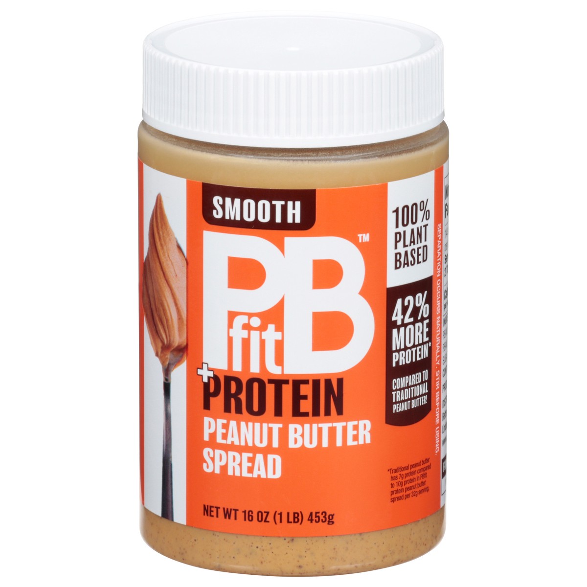 slide 7 of 14, PBfit Added Protein Smooth Peanut Butter Spread 16 oz, 16 oz