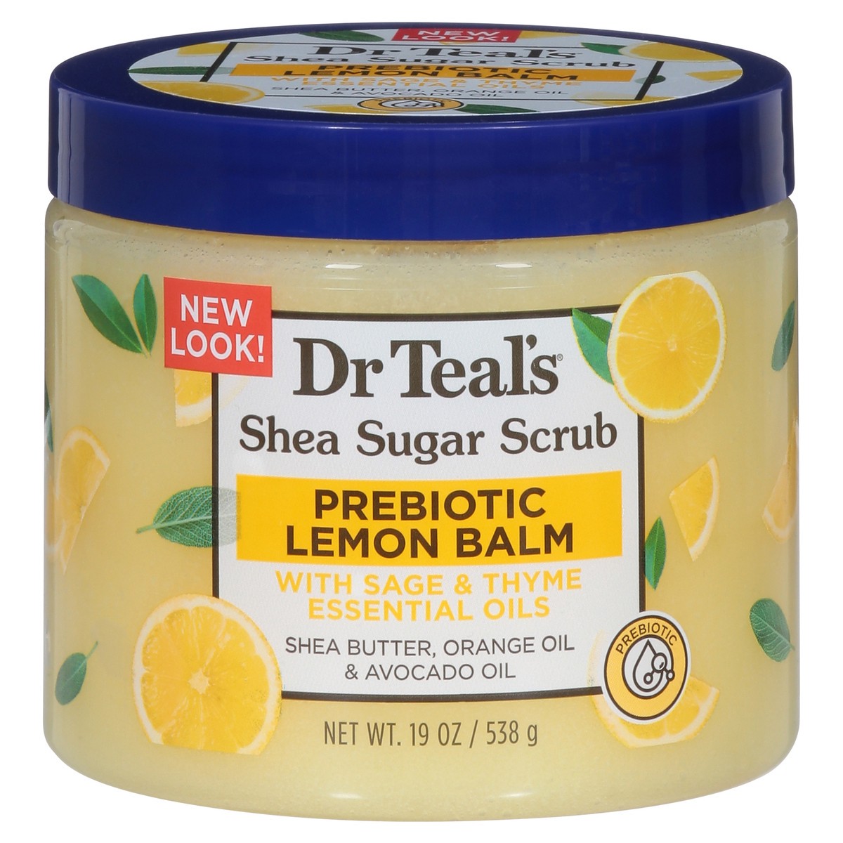 slide 1 of 1, Dr. Teal's Prebiotic Lemon Balm Shea Sugar Scrub 19 oz, 19 oz
