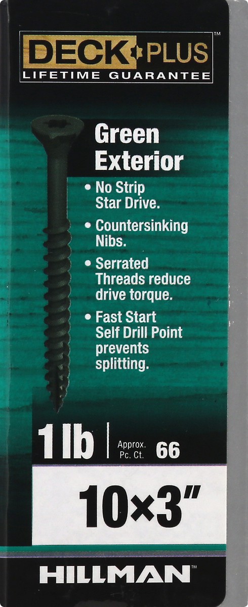 slide 9 of 10, Deck Plus Exterior Green Screws 66 ea, 1 ct
