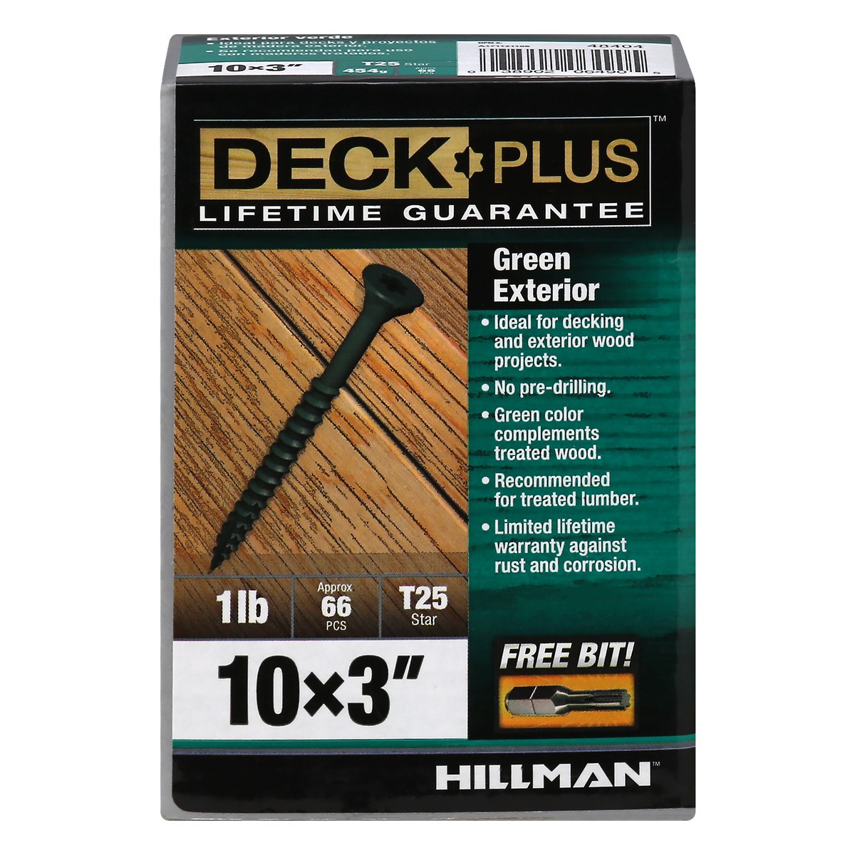slide 6 of 10, Deck Plus Exterior Green Screws 66 ea, 1 ct