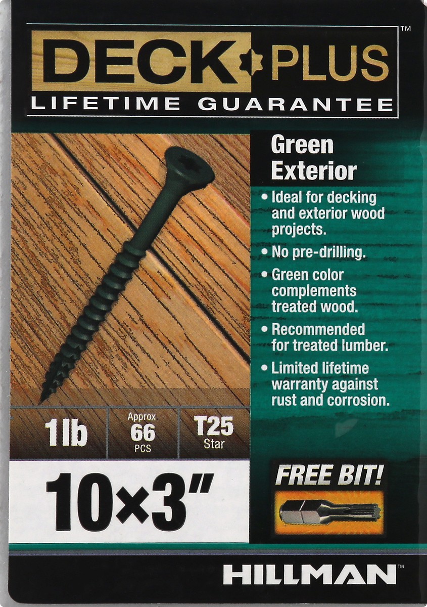 slide 1 of 10, Deck Plus Exterior Green Screws 66 ea, 1 ct