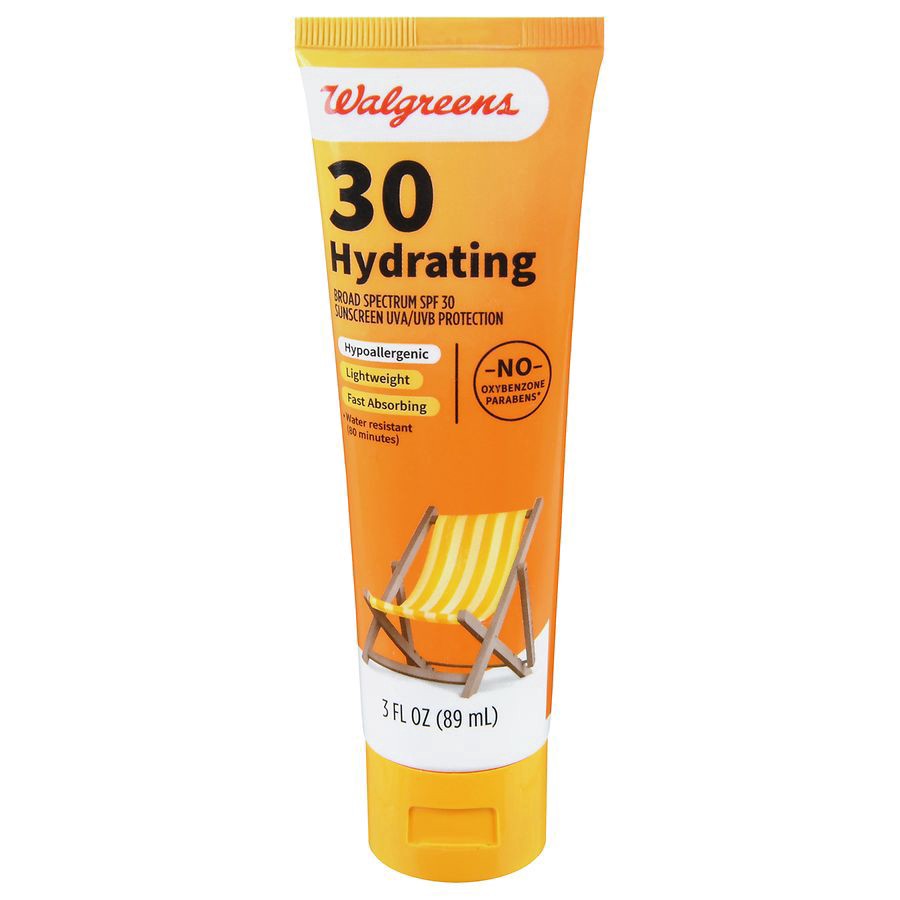 slide 1 of 5, Walgreens Hydrating Sunscreen Lotion SPF 30, 3 oz