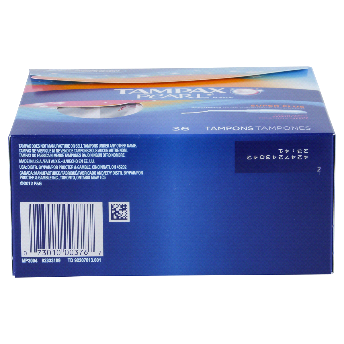 slide 6 of 11, Tampax Pearl Plastic Applicator Super Plus Absorbency Scented Tampons, 36 ct