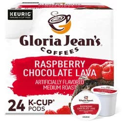 Gloria Jean's Raspberry Chocolate Lava Keurig Single-Serve K-Cup Pods, Medium Roast Coffee, 24 Count