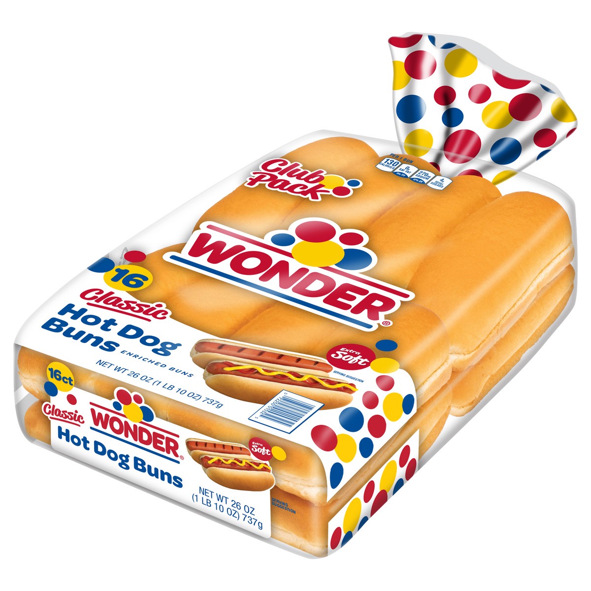 slide 6 of 12, Wonder Classic Extra Soft Hot Dog Buns 16 ea, 16 ct