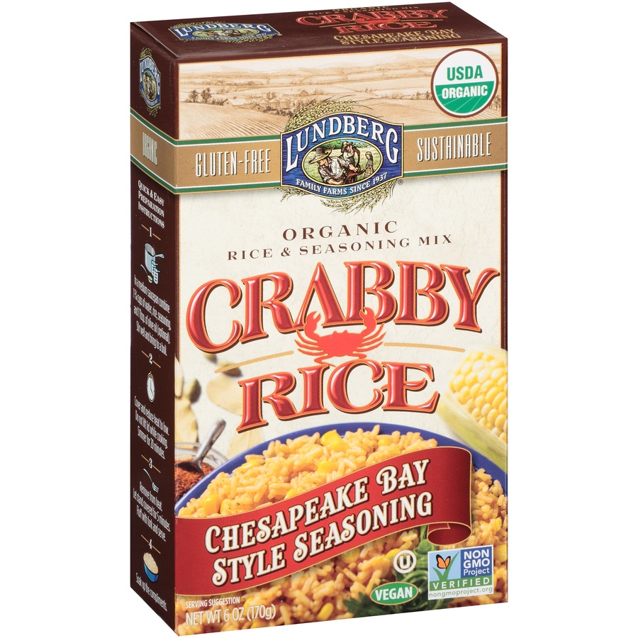 slide 2 of 8, Lundberg Organic Rice & Seasoning Mix Crabby Rice Chesapeake Bay Style, 6 oz