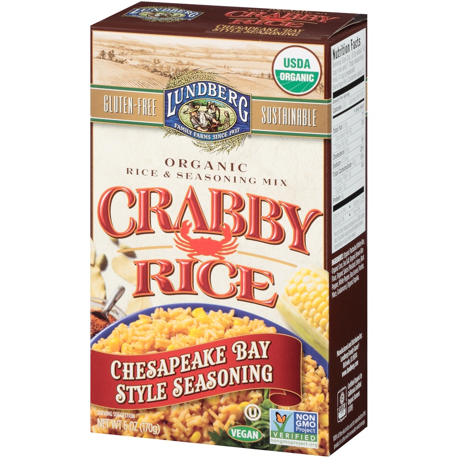 slide 3 of 8, Lundberg Organic Rice & Seasoning Mix Crabby Rice Chesapeake Bay Style, 6 oz