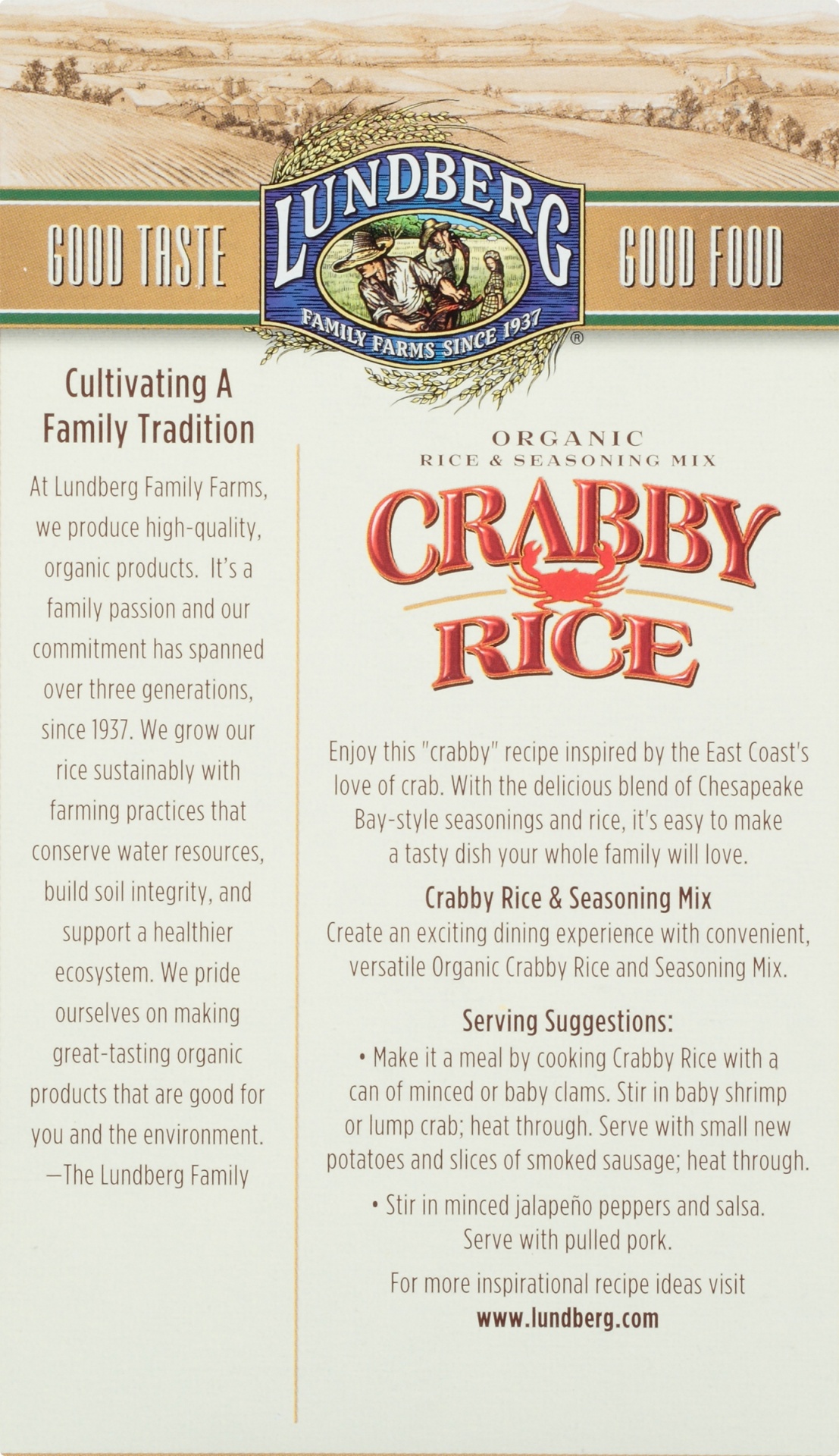 slide 6 of 8, Lundberg Organic Rice & Seasoning Mix Crabby Rice Chesapeake Bay Style, 6 oz