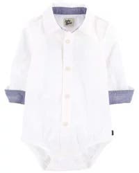 Oshkosh Baby Button-Front Bodysuit - White - 3M