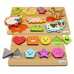Chuckle & Roar Shapes & Animals Learning Kids Puzzles 2 pk