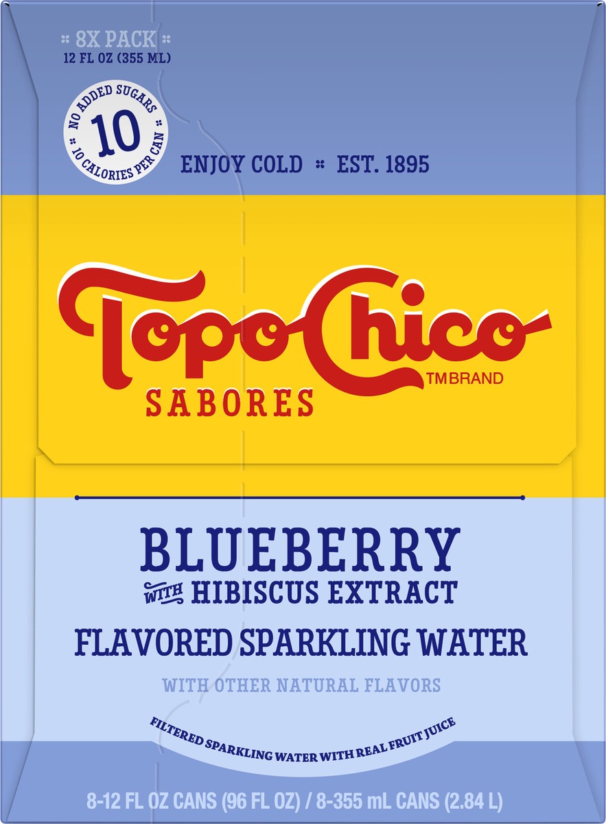 slide 7 of 11, Topo Chico Sabores Blueberry With Hibiscus Extract Cans- 8 ct, 8 ct; 12 oz