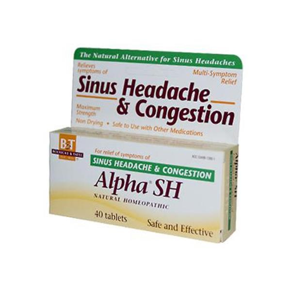 slide 1 of 1, B&T Alpha Sh Maximum Strength Sinus Headache And Congestion Tablets, 40 ct