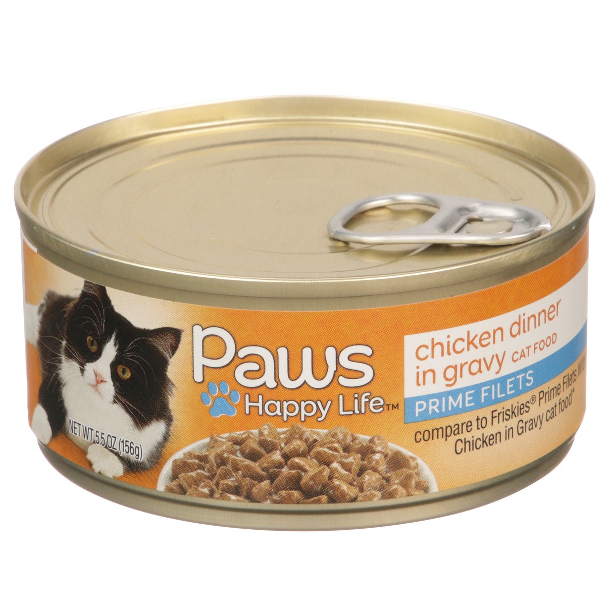 slide 1 of 9, Paws Happy Life Prime Filets Chicken Dinner In Gravy, 5.5 oz