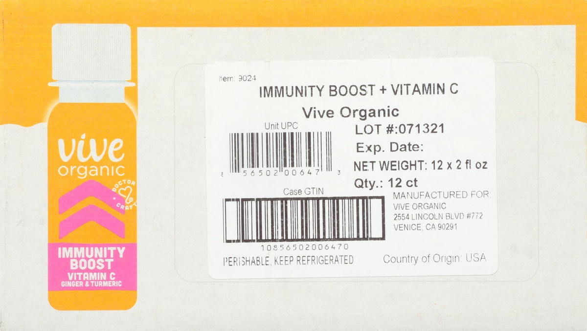 slide 2 of 9, Vive Organic Immunity Boost + Vitamin C 2oz - 12ct, 2 fl oz