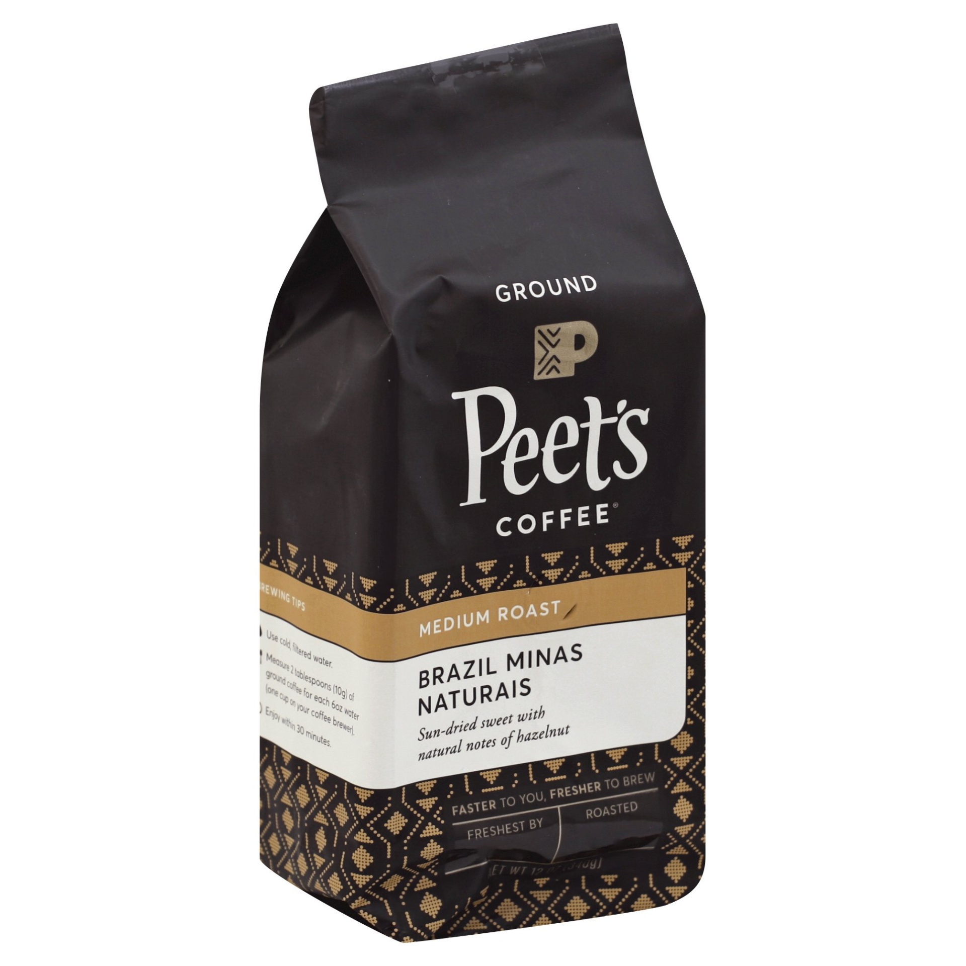 slide 1 of 1, Peet's Coffee, Ground, Medium Roast, Brazil Minas Naturais - 12 oz, 12 oz