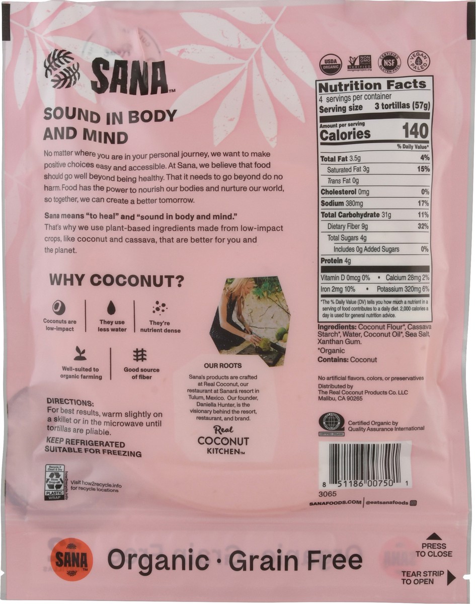 slide 3 of 12, Sana Organic Coconut Flour Original Tortillas 12 ea, 12 ct