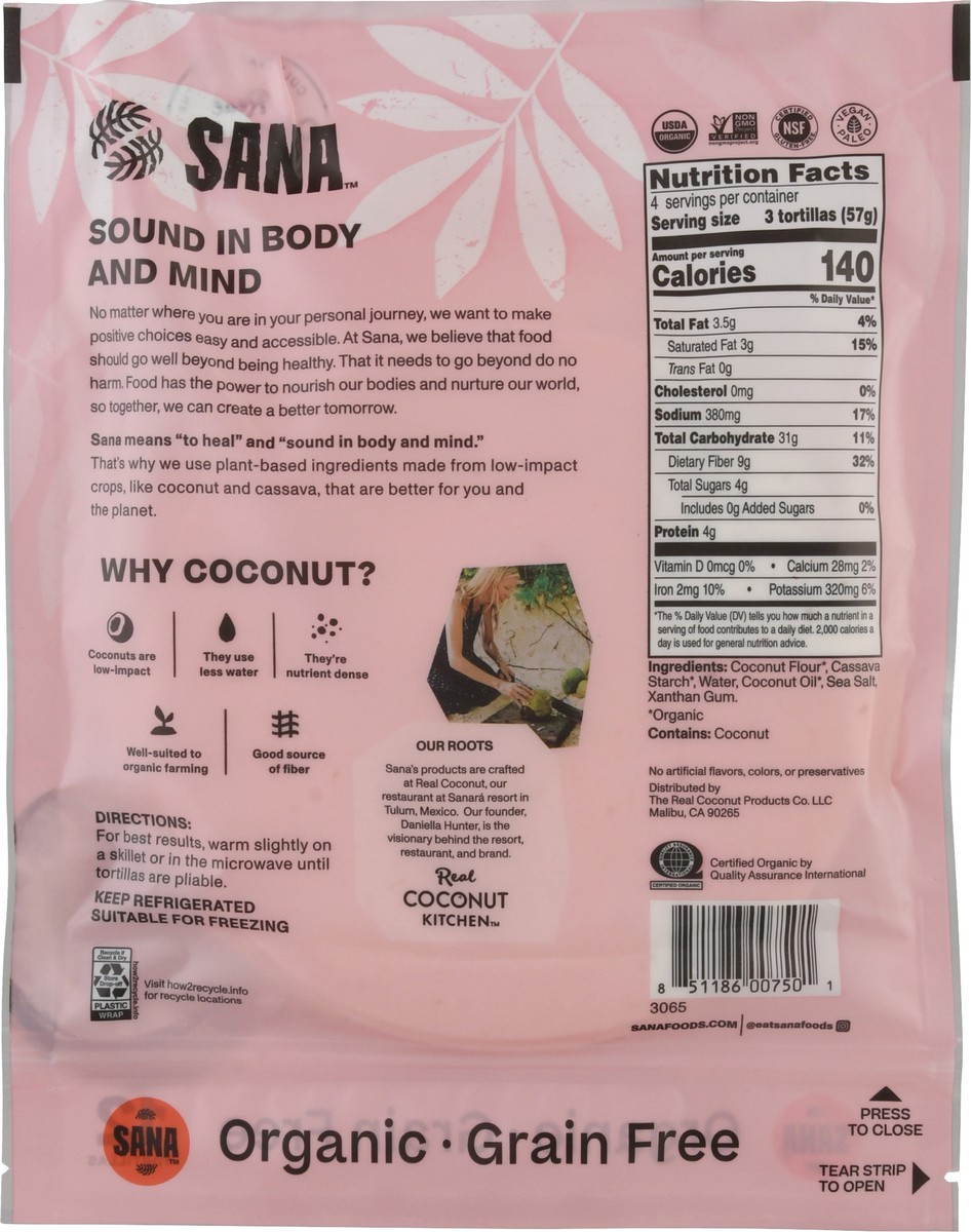 slide 2 of 12, Sana Organic Coconut Flour Original Tortillas 12 ea, 12 ct