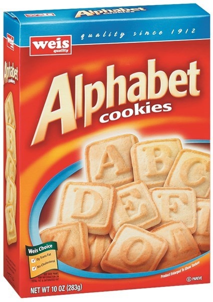 slide 1 of 1, Weis Quality Alphabet Cookies, 10 oz