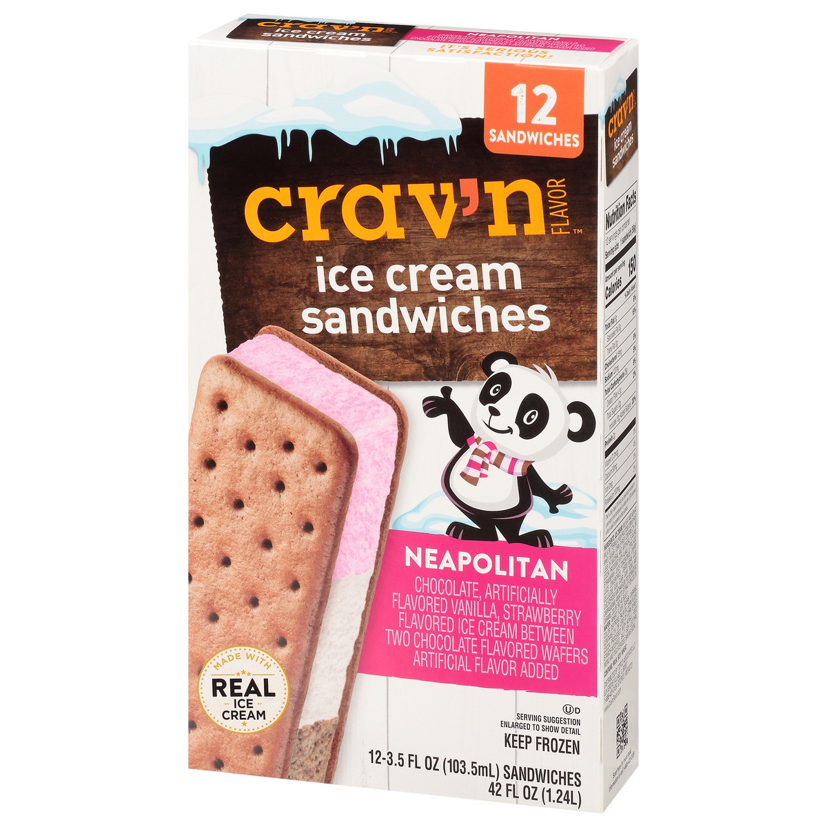 slide 3 of 9, Crav'n Flavor Neapolitan Ice Cream Sandwiches 12 Ea, 12 ct