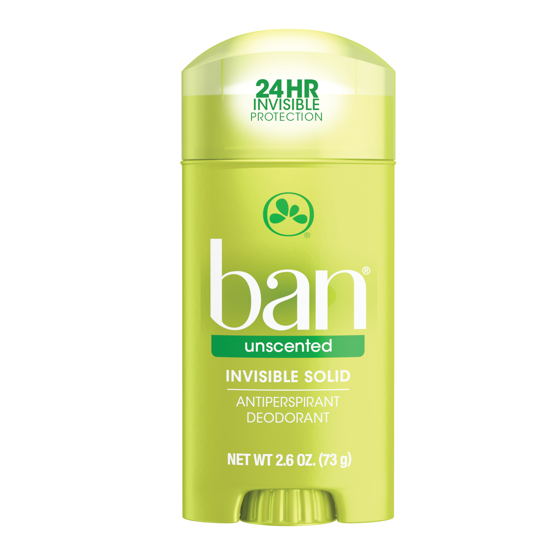 slide 1 of 5, Ban 24hr Antiperspirant Deodorant, Invisible Solid Provides 24hr Protection, 2.60 fl oz