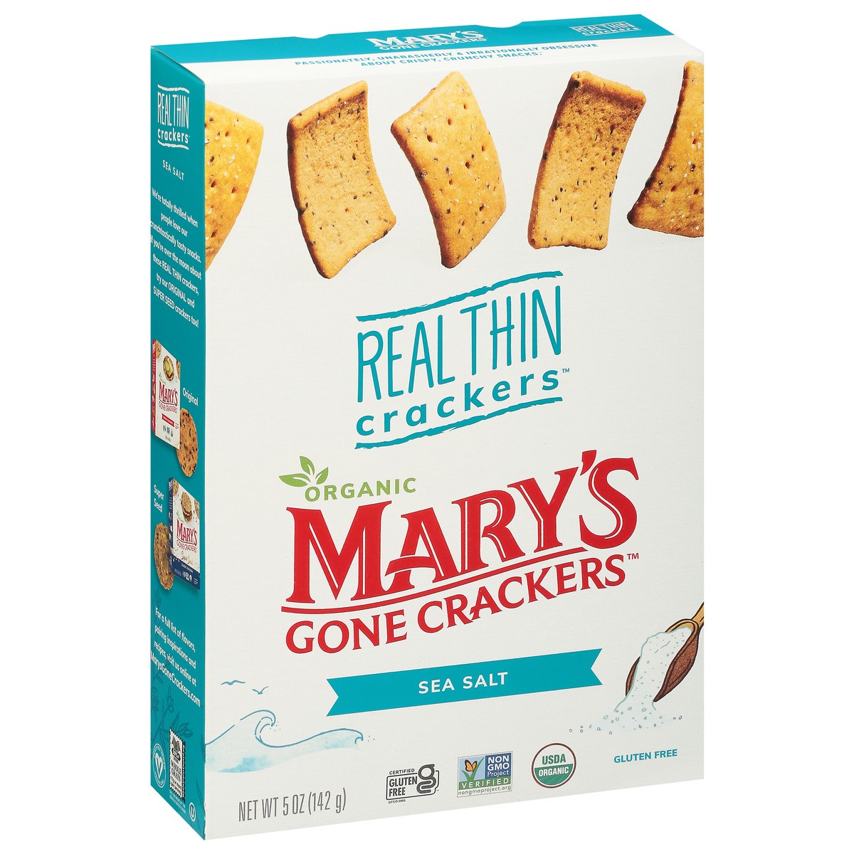 slide 2 of 9, Mary's Gone Crackers Gluten Free Real Thin Sea Salt Crackers, 5 oz