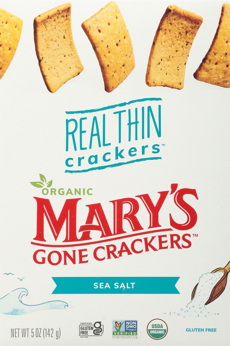 slide 6 of 9, Mary's Gone Crackers Gluten Free Real Thin Sea Salt Crackers, 5 oz