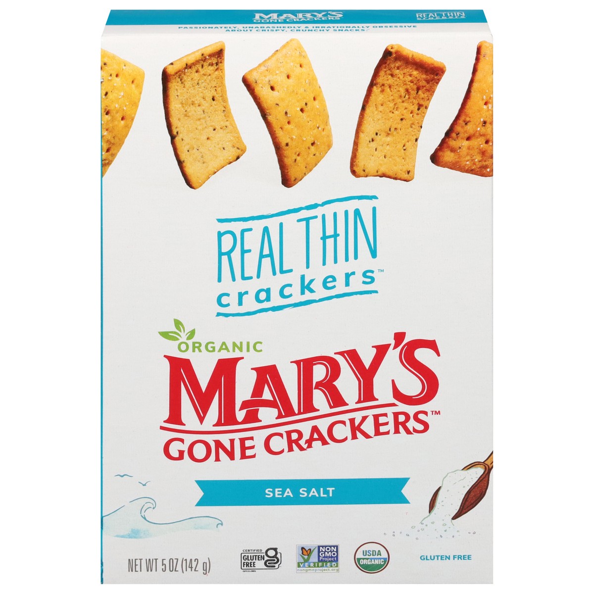 slide 1 of 9, Mary's Gone Crackers Real Thin Sea Salt Crackers 5 oz, 5 oz