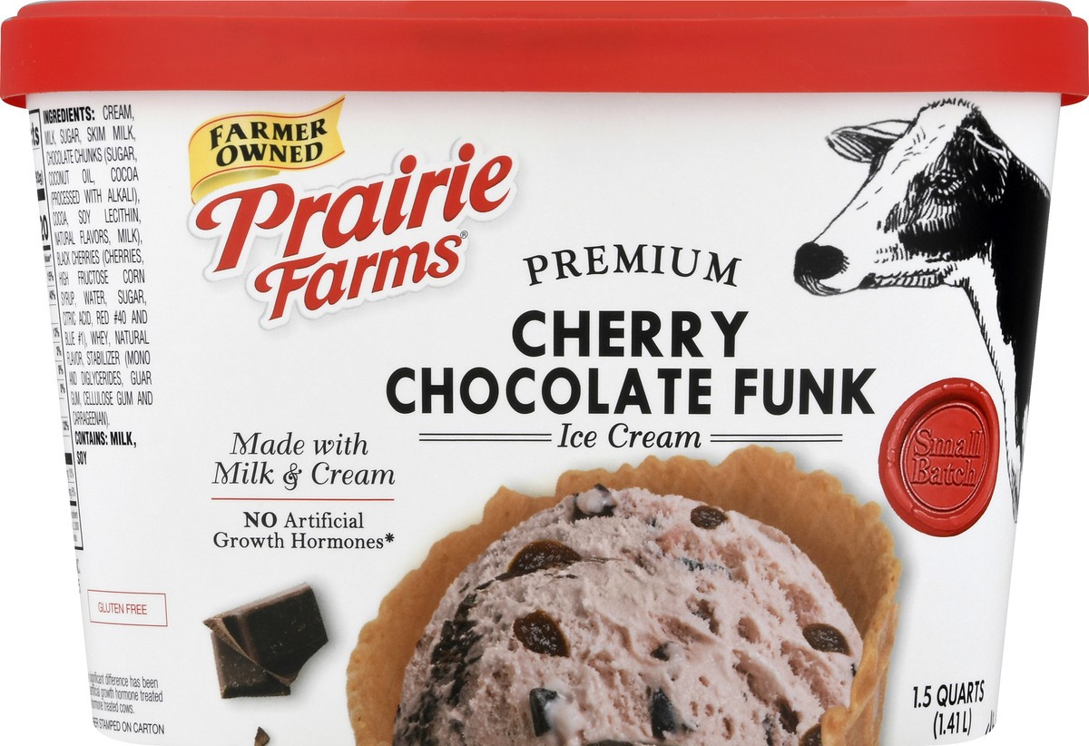 slide 12 of 13, Prairie Farms Premium Cherry Chocolate Funk Ice Cream 1.5 qt, 1.5 qt