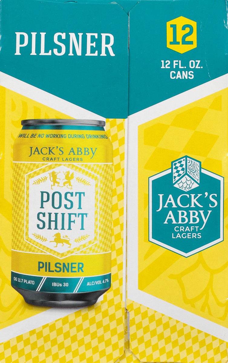 slide 5 of 8, Jack's Abby Pilsner Post Shift Beer 12 ea, 12 oz