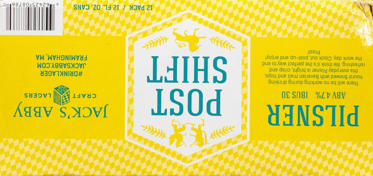 slide 7 of 8, Jack's Abby Pilsner Post Shift Beer 12 ea, 12 oz