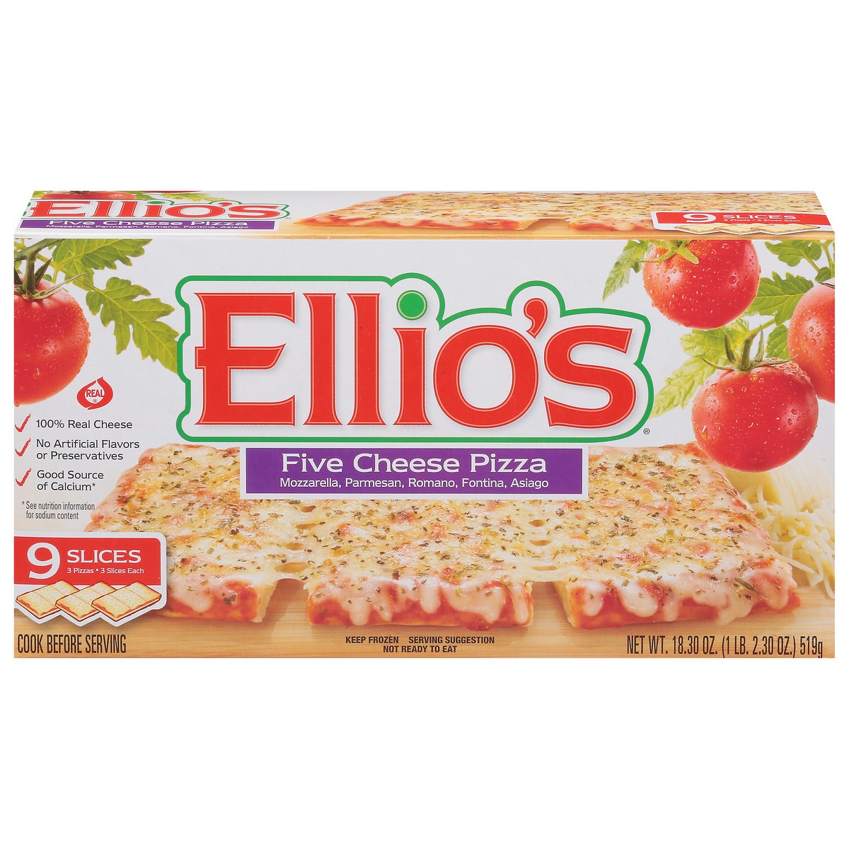 slide 1 of 13, Ellio's Five Cheese Pizza 9 ea, 9 ct