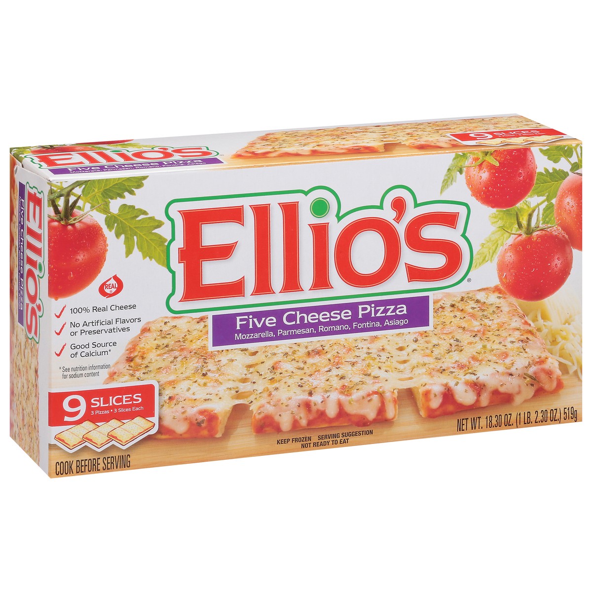 slide 11 of 13, Ellio's Five Cheese Pizza 9 ea, 9 ct