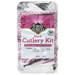 First Street Extra Heavy Duty Black Cutlery Kits