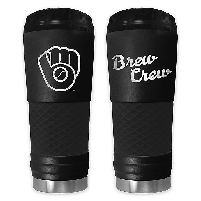 slide 1 of 1, MLB Milwaukee Brewers Powder Coated Stealth Draft Tumbler, 24 oz