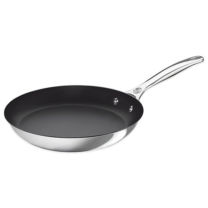 slide 1 of 1, Le Creuset Nonstick Stainless Steel Open Fry Pan, 10 in