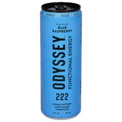 Odyssey Sparkling Blue Raspberry Functional Energy 12 fl oz