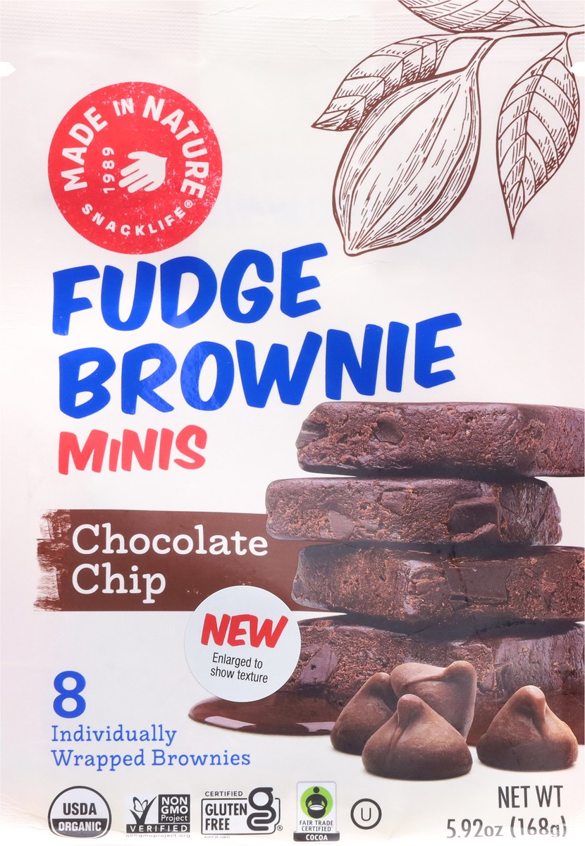 slide 5 of 9, Made in Nature Minis Chocolate Chip Fudge Brownie 8 ea, 8 ct