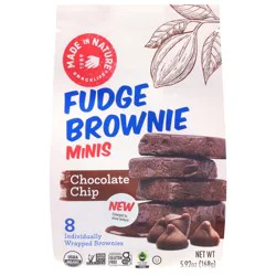 Made in Nature Minis Chocolate Chip Fudge Brownie 8 ea