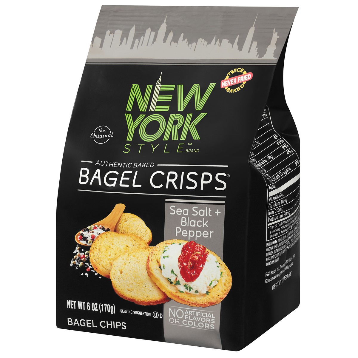 slide 3 of 9, New York Style Sea Salt + Black Pepper Bagel Chips 6 oz, 6 oz