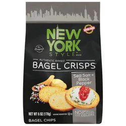 New York Style Sea Salt + Black Pepper Bagel Chips, 6 oz
