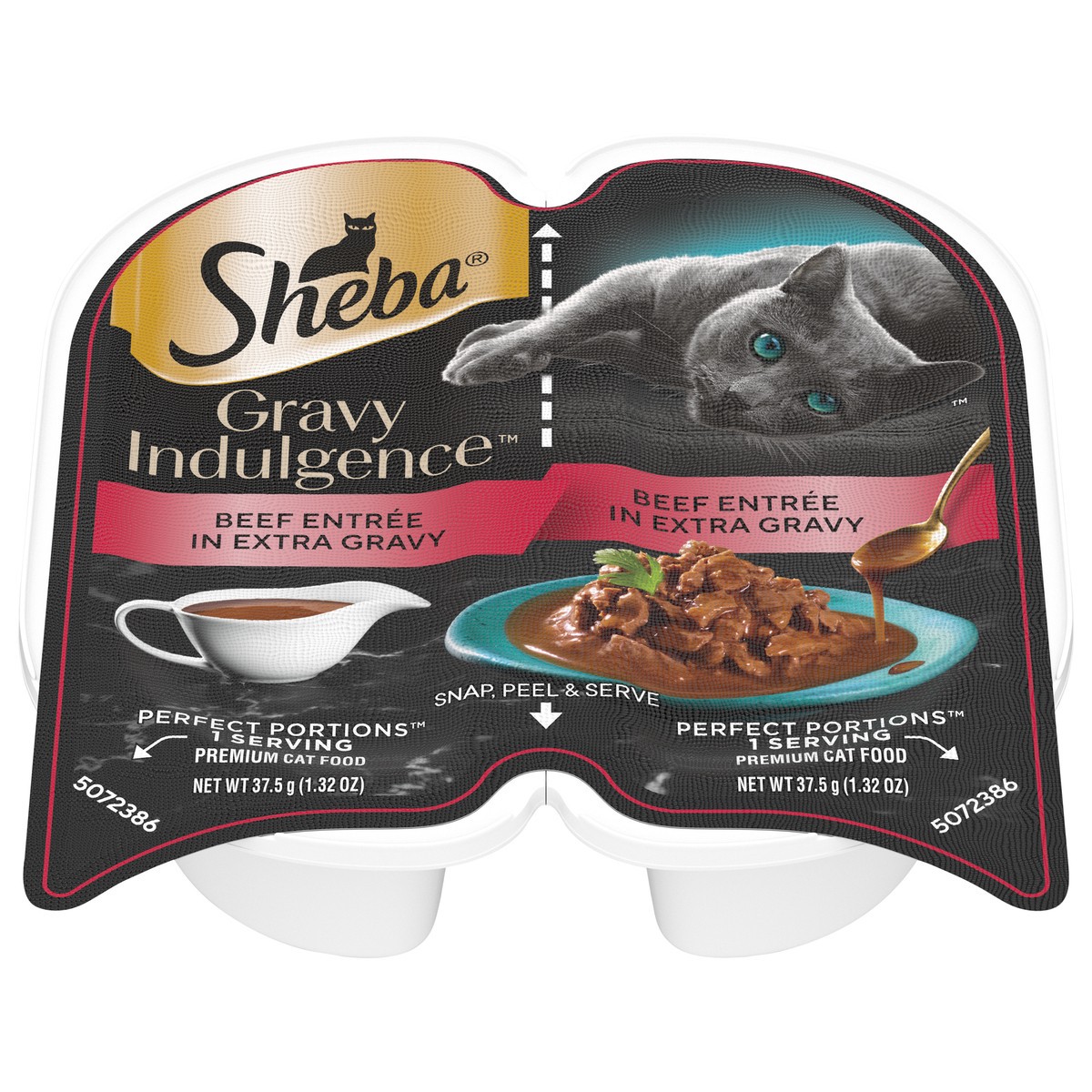 slide 13 of 15, Sheba Perfect Portions Premium Beef Entree in Extra Gravy Cat Food 2 - 1.32 oz Packs, 2 ct