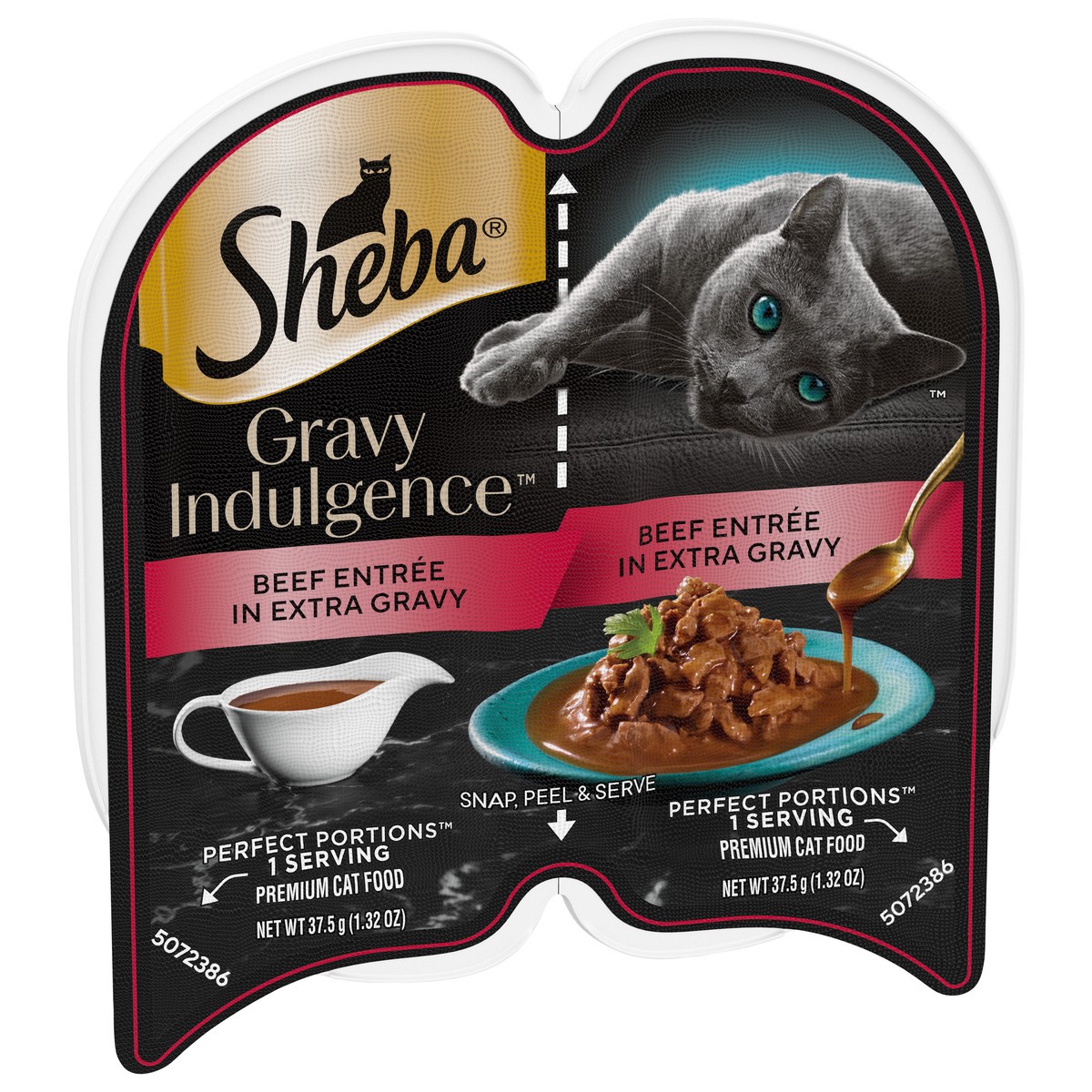 slide 3 of 15, Sheba Perfect Portions Premium Beef Entree in Extra Gravy Cat Food 2 - 1.32 oz Packs, 2 ct