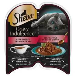 Sheba Perfect Portions Premium Beef Entree in Extra Gravy Cat Food 2 - 1.32 oz Packs