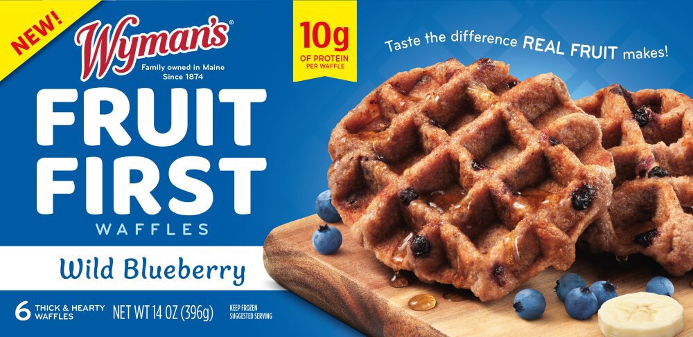 slide 2 of 2, Wyman's® Fruit First Waffles Wild Blueberry, 6 ct; 14 oz