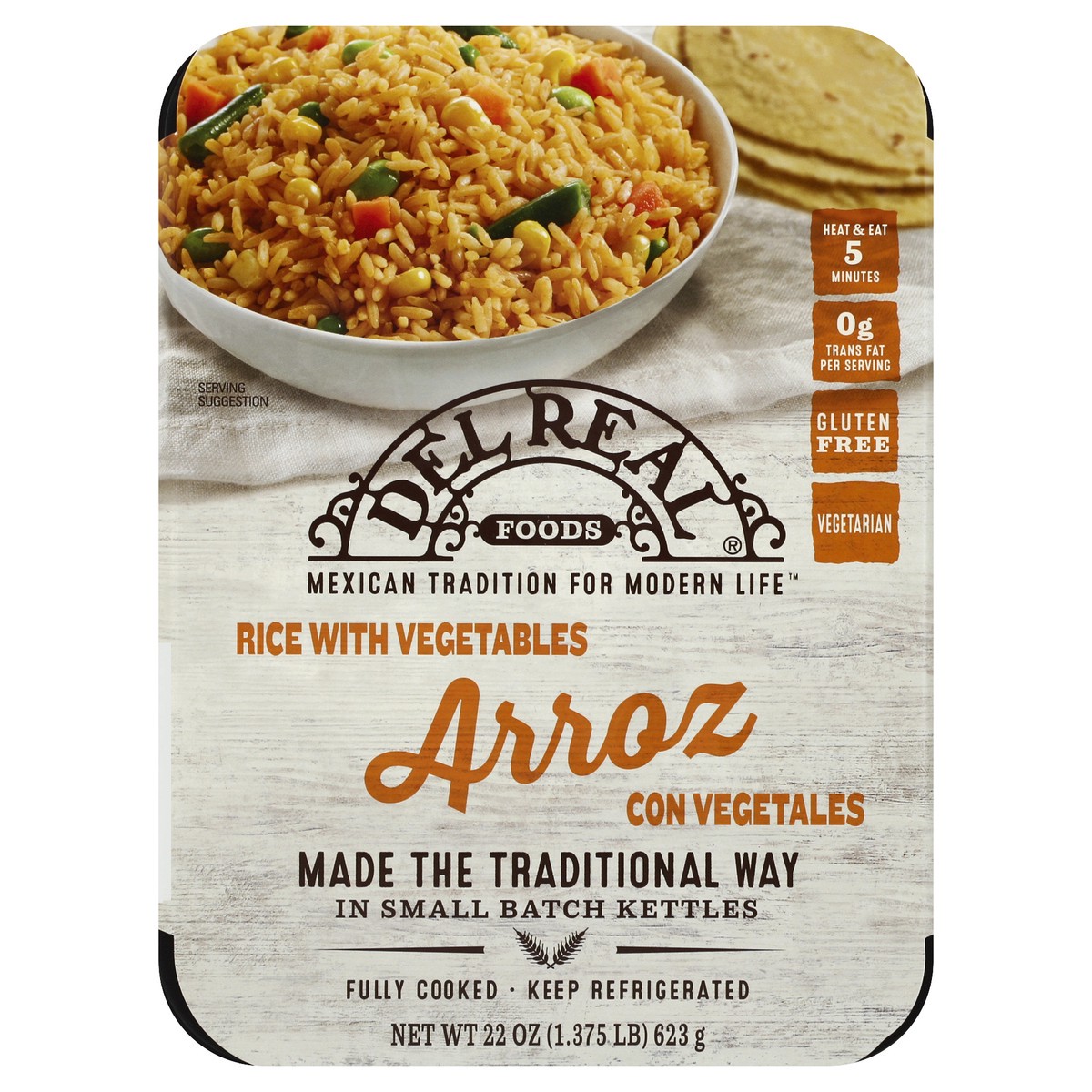 slide 3 of 5, Del Real Foods Mexican Rice With Vegetables, 24 oz