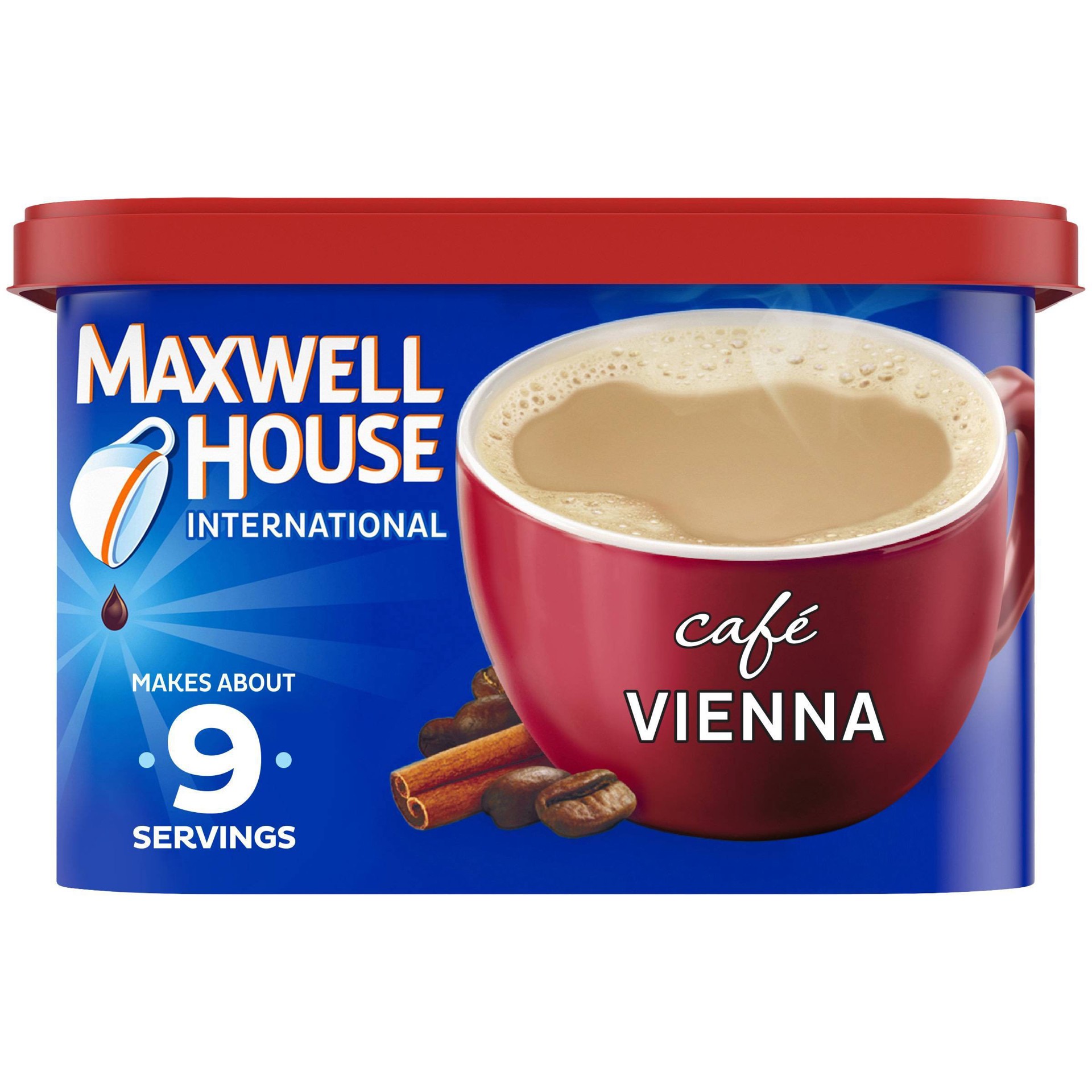 slide 1 of 4, Maxwell House International Vienna Café-Style Instant Coffee Beverage Mix - 9 oz, 9 oz