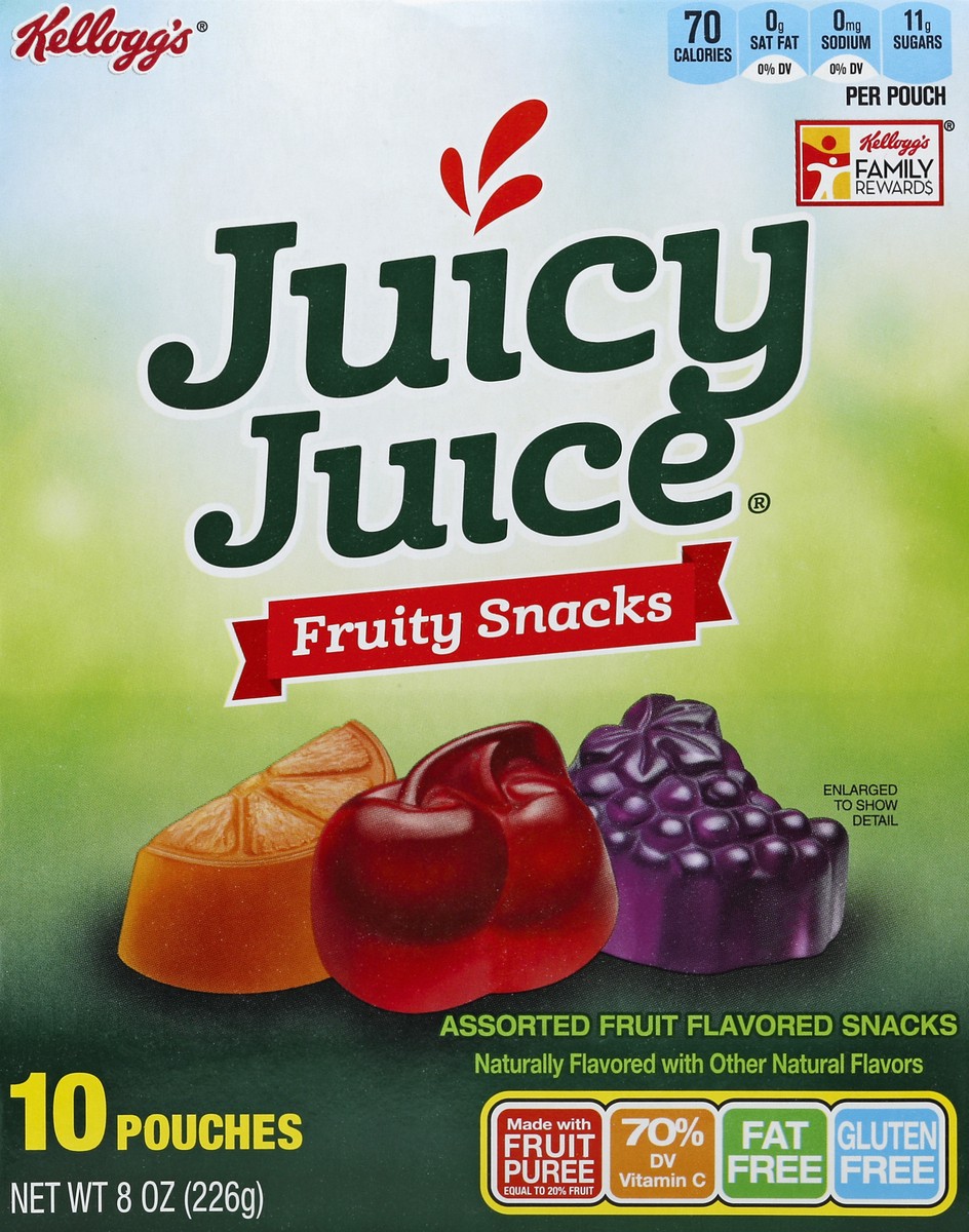 slide 5 of 6, Kellogg's Juicy Juice Fruity Snacks Assorted Fruit, 10 ct; 8 oz