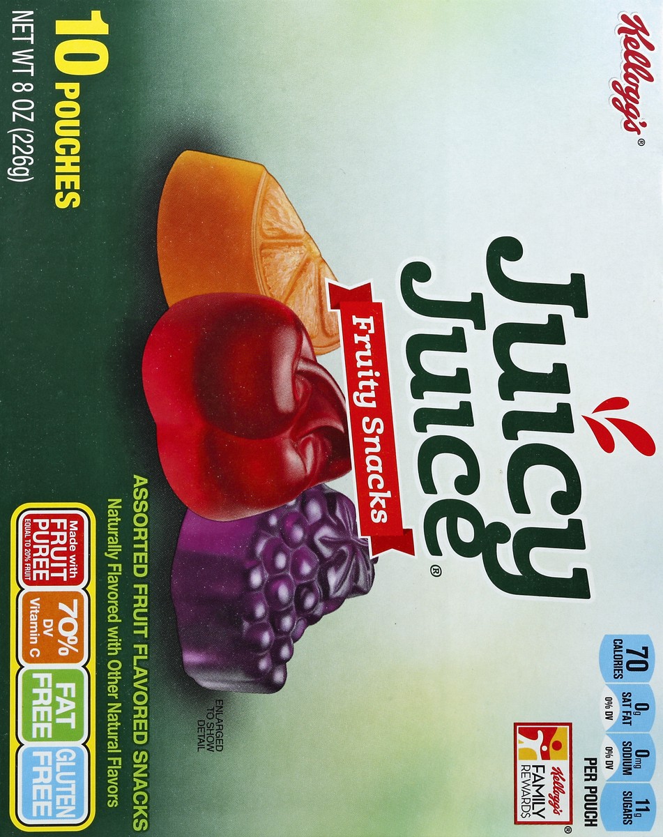 slide 6 of 6, Kellogg's Juicy Juice Fruity Snacks Assorted Fruit, 10 ct; 8 oz