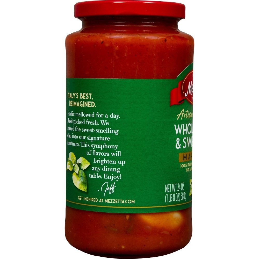 slide 3 of 7, Mezzetta Artisan Ingredients Whole Garlic & Sweet Basil Marinara, 24 oz, 24 oz