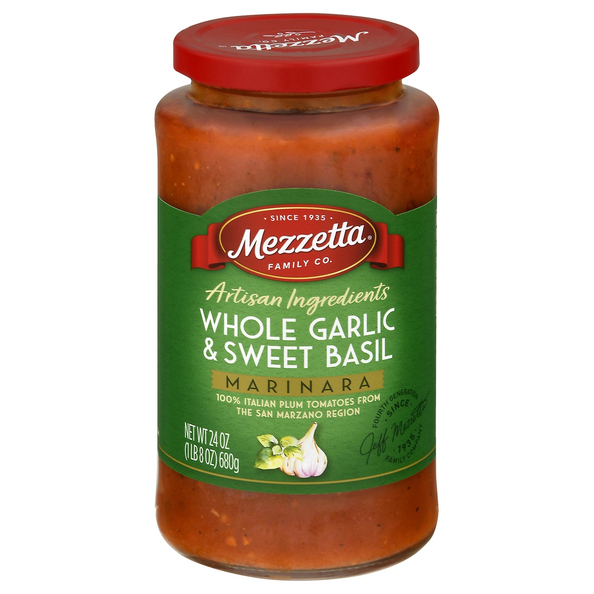 slide 1 of 11, Mezzetta Artisan Ingredients Whole Garlic and Sweet Basil Marinara, 25 oz